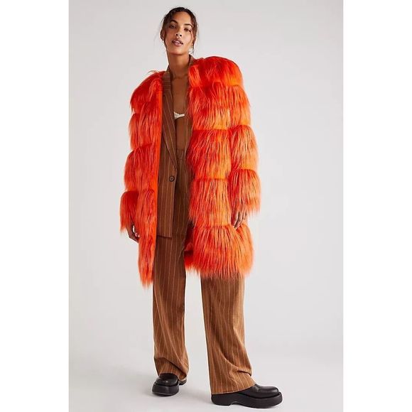 NWT Free People Anna Sui Fab Faux Fur Coat Size S. H - Picture 1 of 7